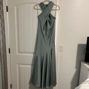 Birdy Grey Cross Neck Dress in Sage